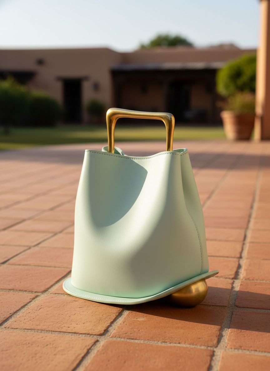 {color} PU leather bucket handbag with detachable crossbody strap and top handle, shown for business and travel use โ view 1