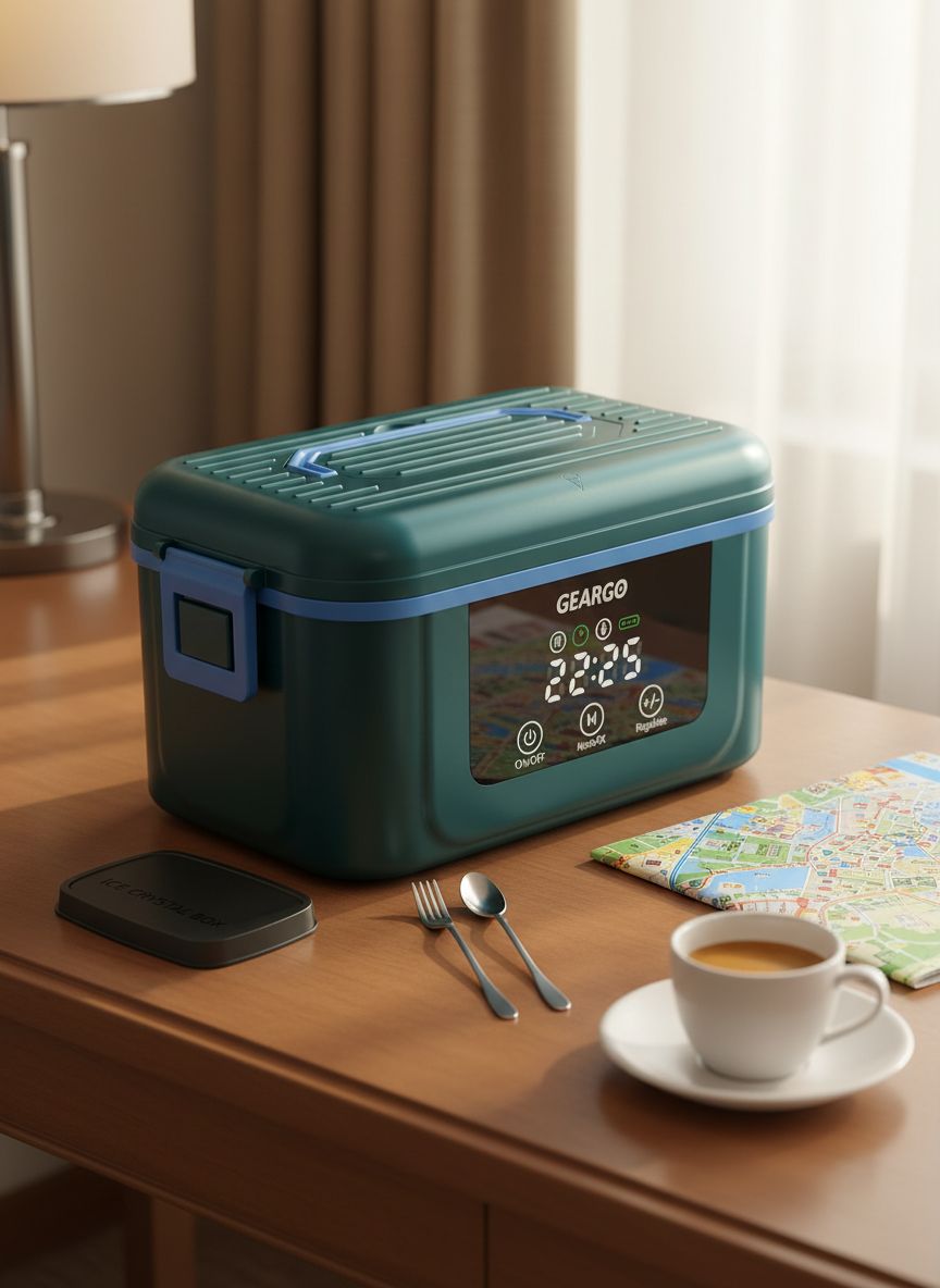 [Color] cordless electric lunch box with rechargeable battery, ice crystal compartment, and 6-cup capacity for heated meals — view 1