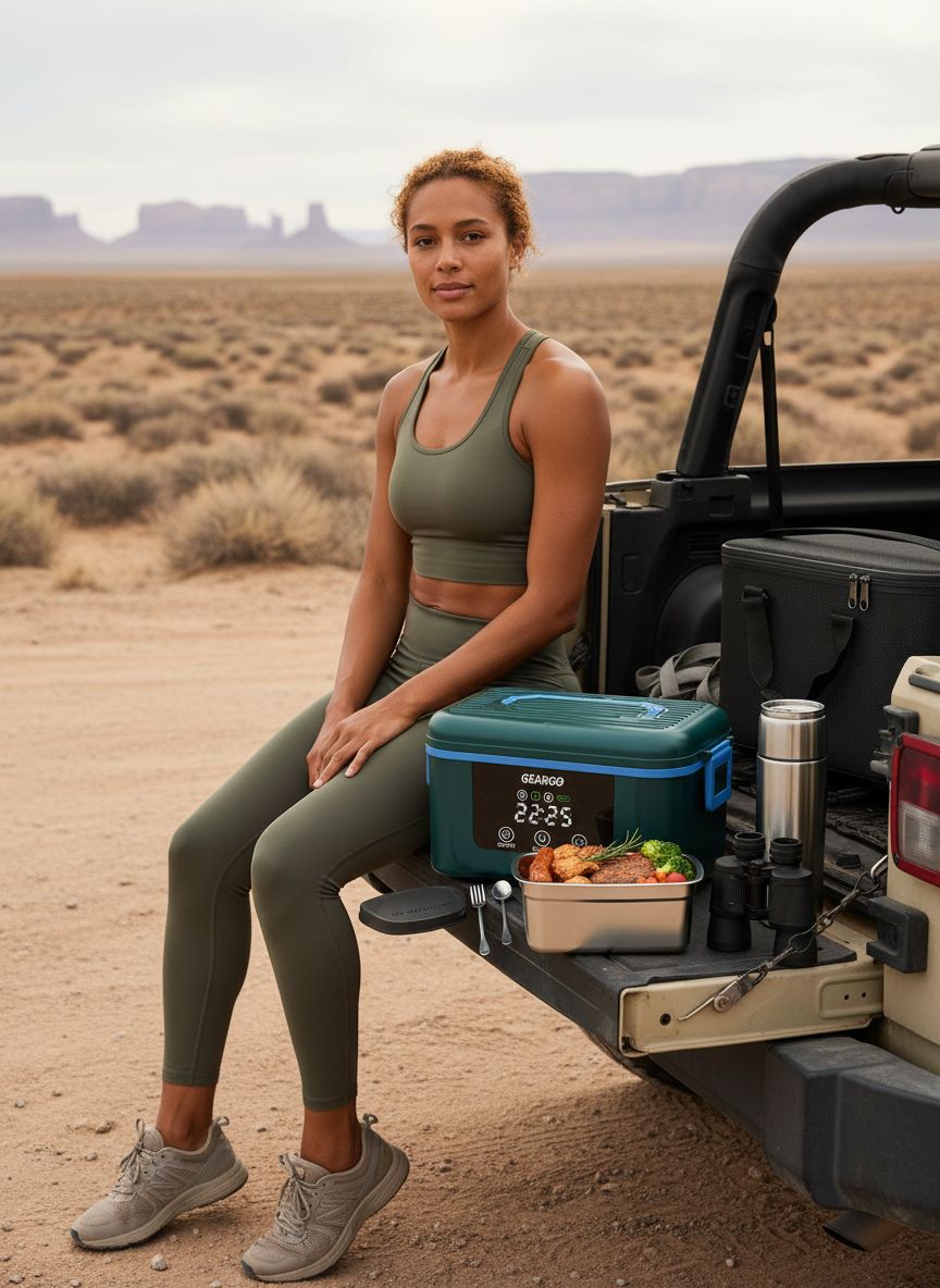 [Color] cordless electric lunch box with rechargeable battery, ice crystal compartment, and 6-cup capacity for heated meals — view 2