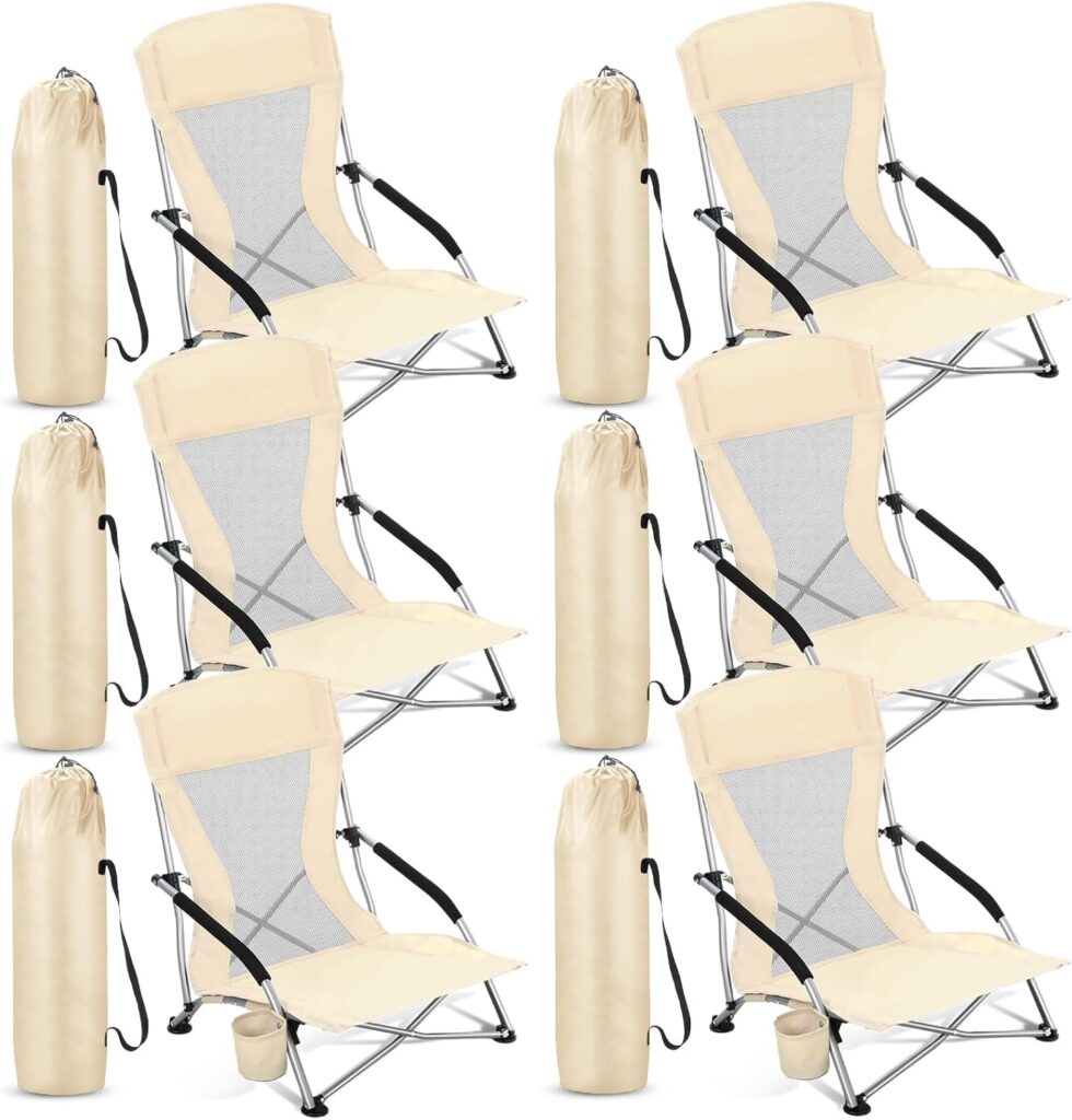 Portable Folding Beach Chair with Cup Holder 2025