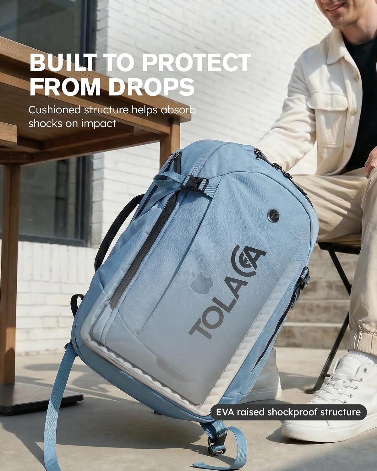 [Color] TSA-approved laptop backpack with water-resistant polyester exterior and dedicated laptop compartment — view 3