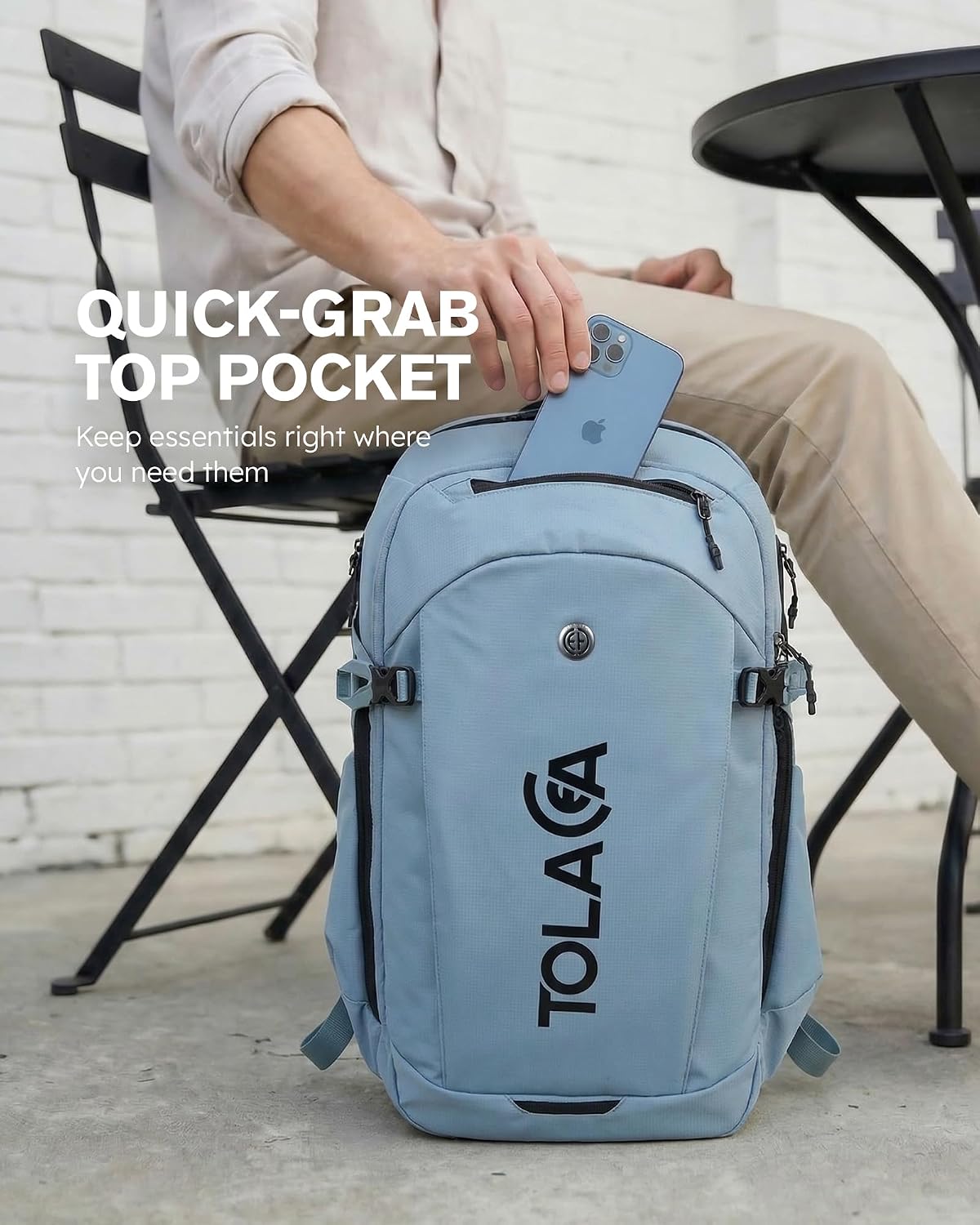 [Color] TSA-approved laptop backpack with water-resistant polyester exterior and dedicated laptop compartment — view 4