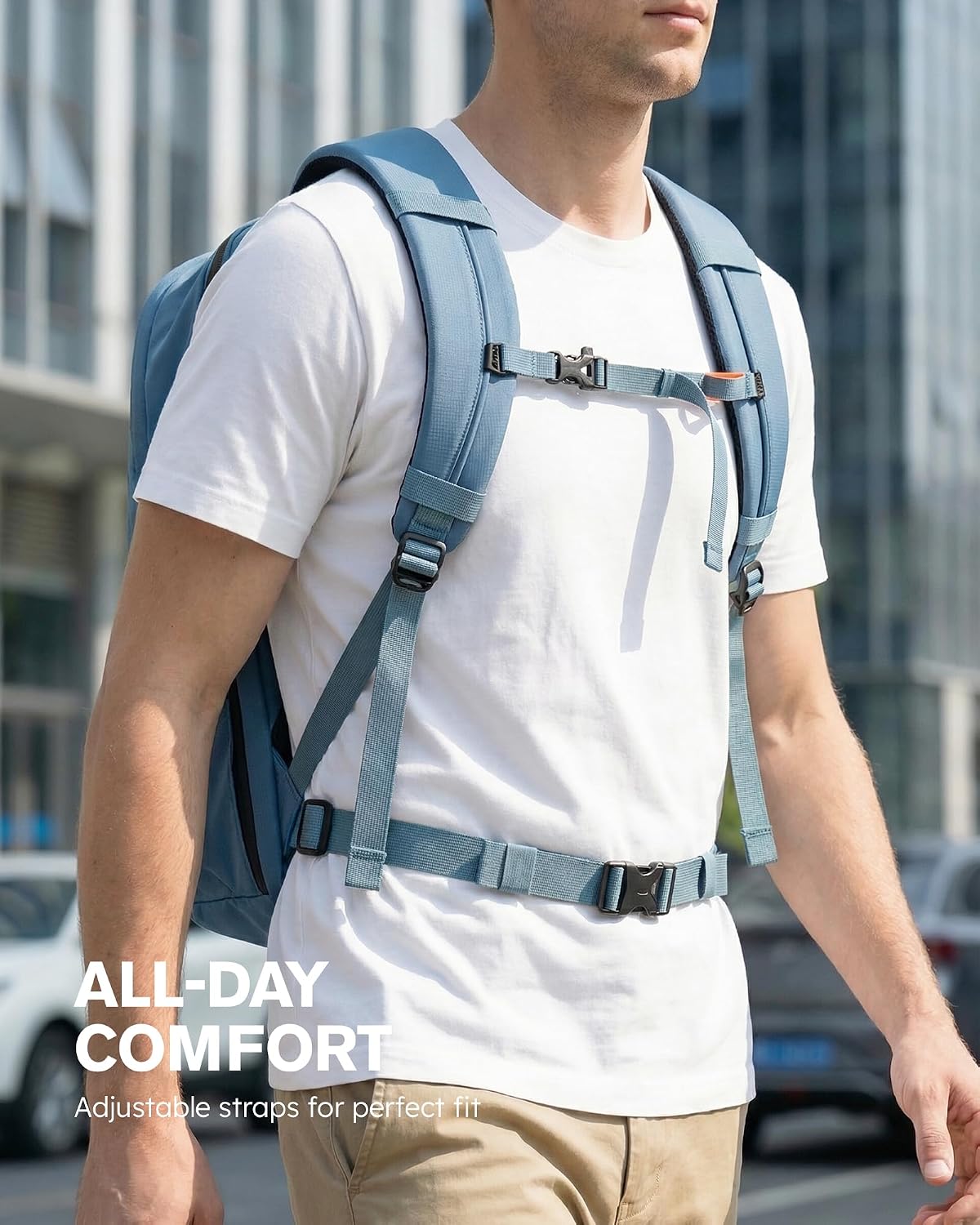 [Color] TSA-approved laptop backpack with water-resistant polyester exterior and dedicated laptop compartment — view 3