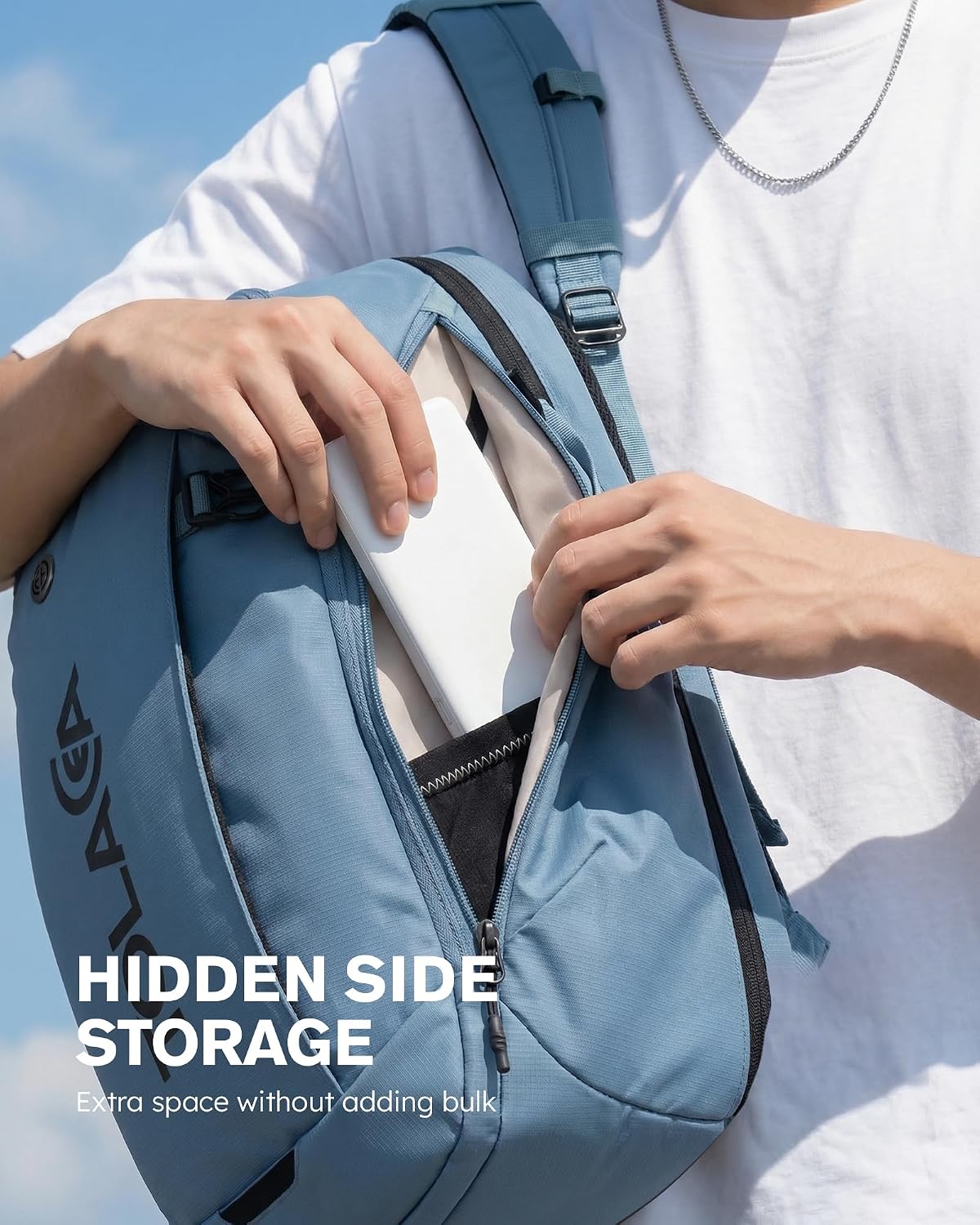 [Color] TSA-approved laptop backpack with water-resistant polyester exterior and dedicated laptop compartment — view 4
