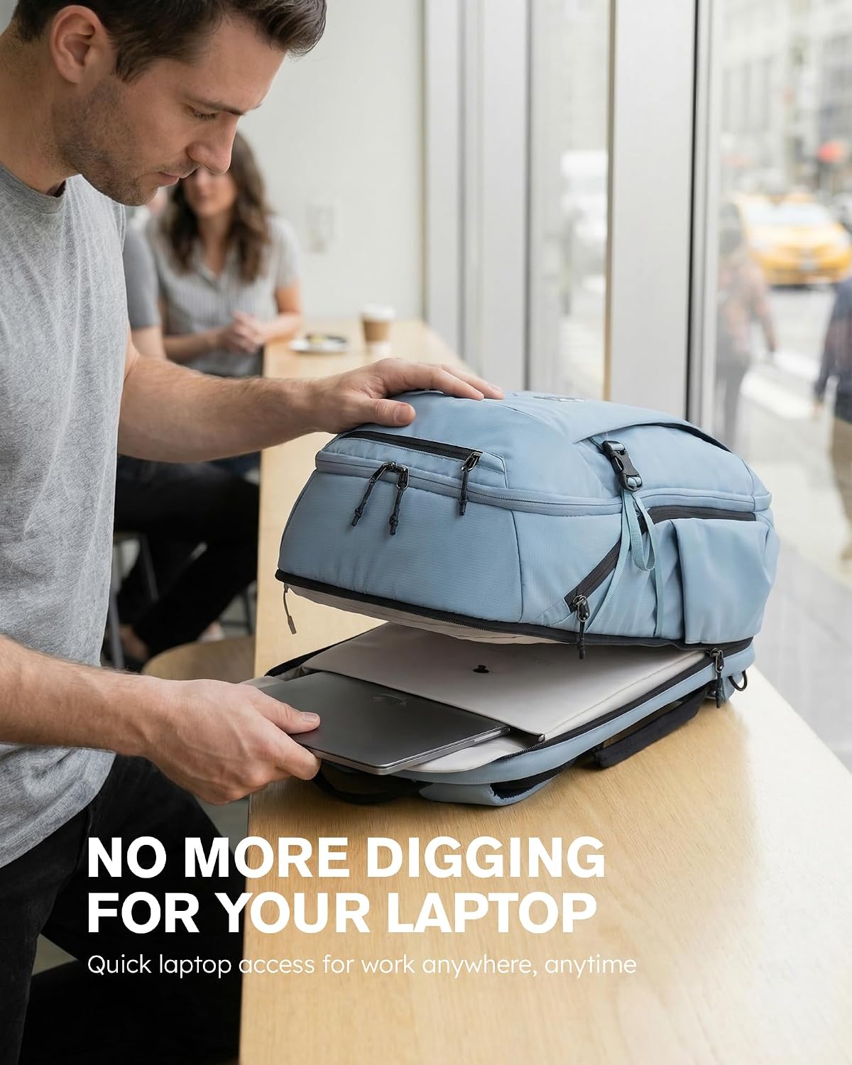 [Color] TSA-approved laptop backpack with water-resistant polyester exterior and dedicated laptop compartment — view 5