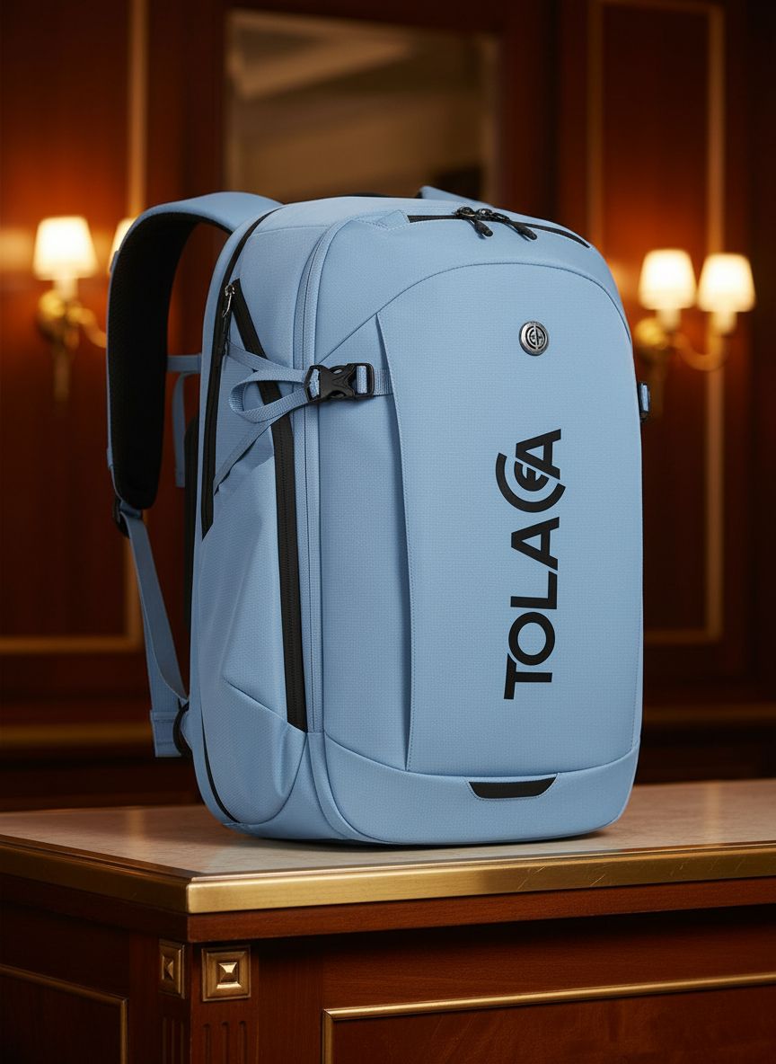 [Color] TSA-approved laptop backpack with water-resistant polyester exterior and dedicated laptop compartment — view 1