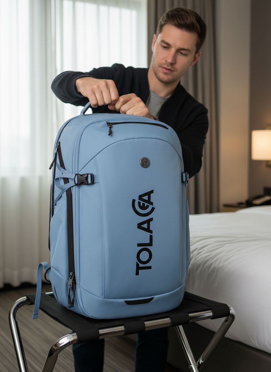 [Color] TSA-approved laptop backpack with water-resistant polyester exterior and dedicated laptop compartment — view 6