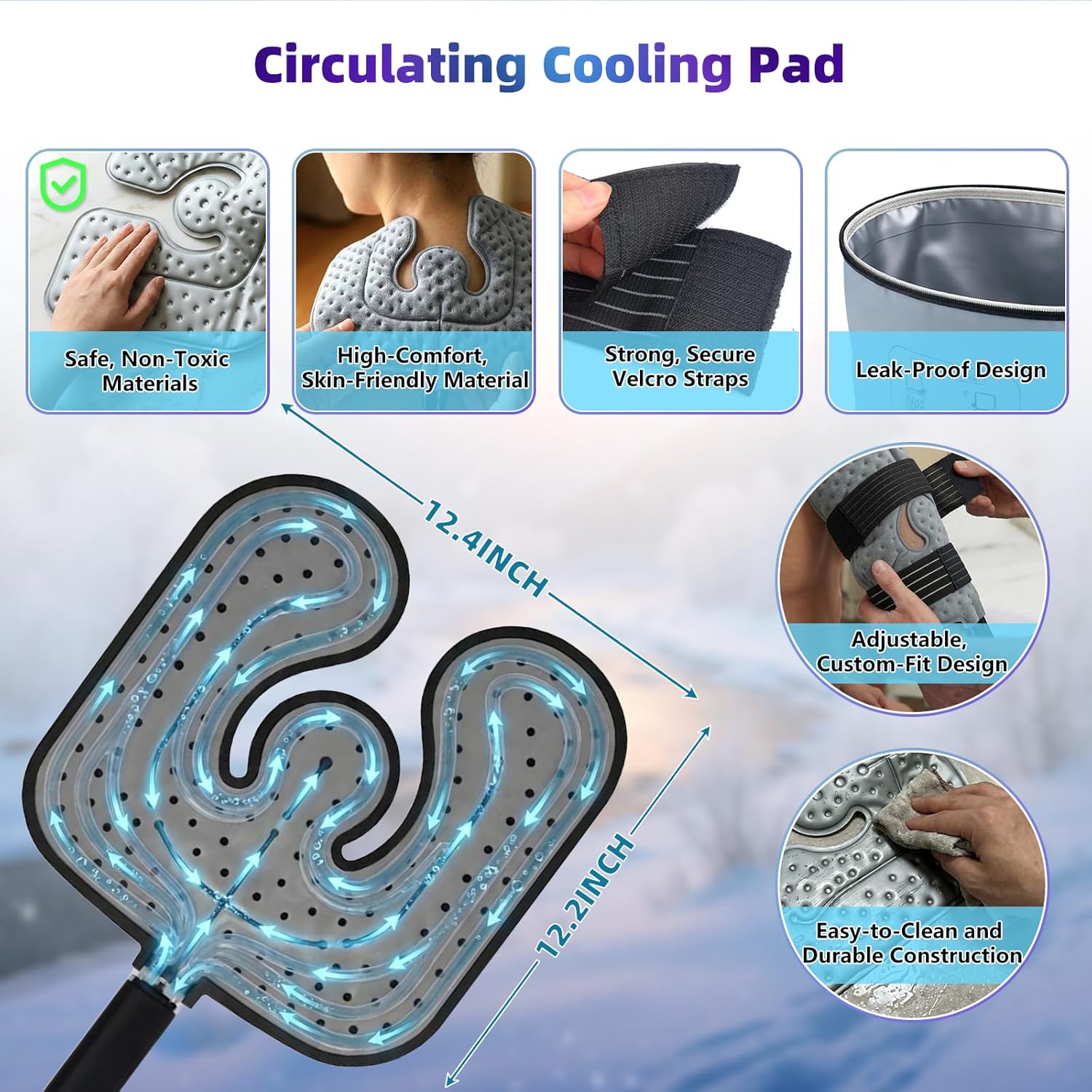[Color] portable cold therapy machine with neoprene compression pad, displaying programmable timer interface for post-surgery pain relief — view 3