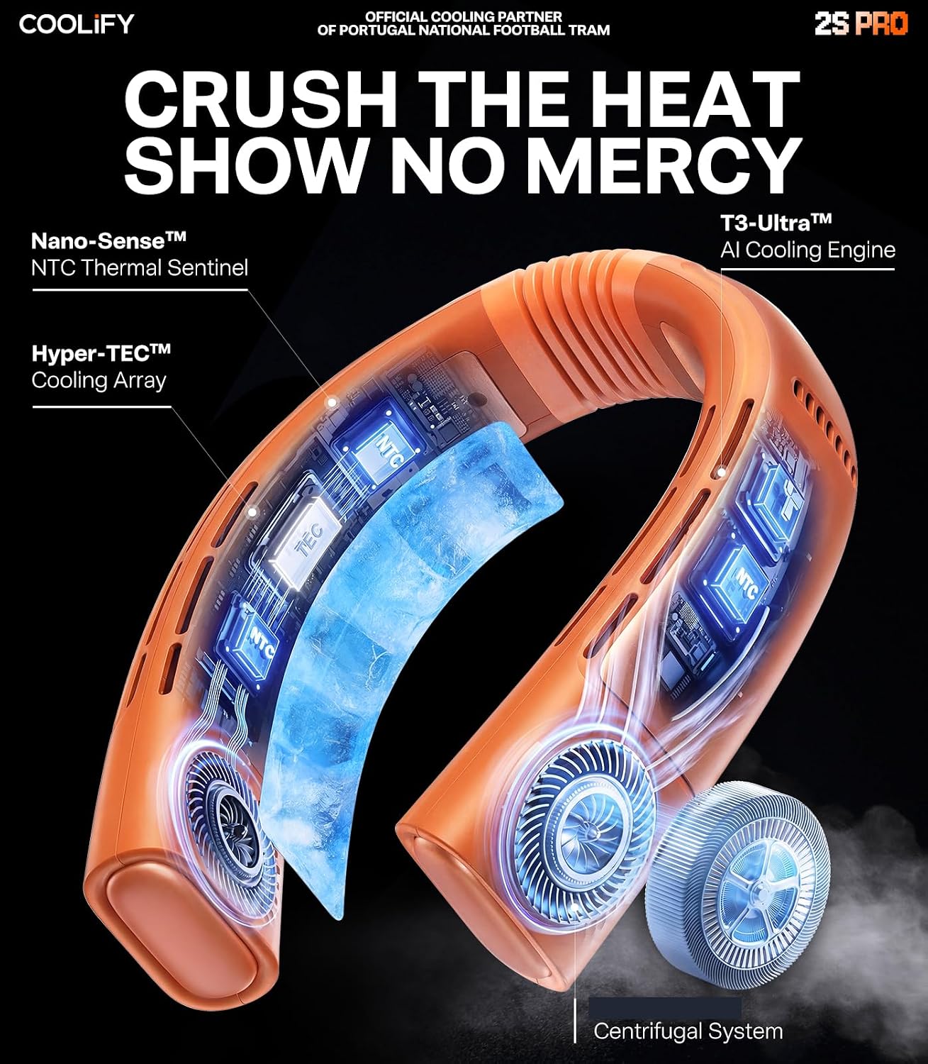 Compact wearable neck cooler with semiconductor cooling in {color}, featuring ice-feel silicone design for travel and outdoor activities — view 4