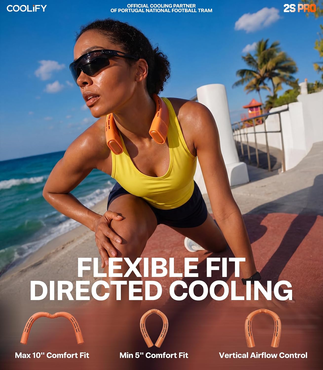 Compact wearable neck cooler with semiconductor cooling in {color}, featuring ice-feel silicone design for travel and outdoor activities — view 2