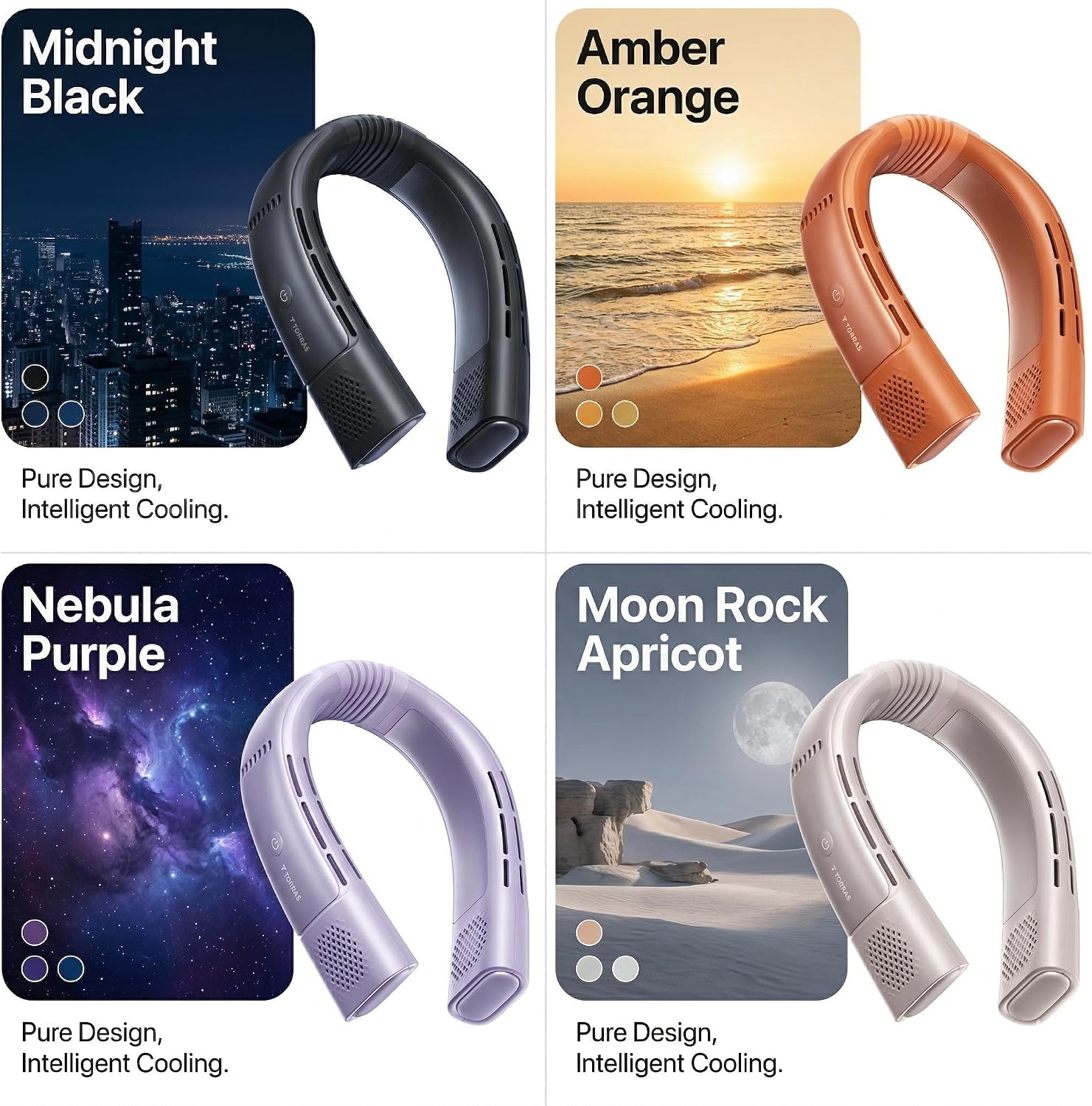 Compact wearable neck cooler with semiconductor cooling in {color}, featuring ice-feel silicone design for travel and outdoor activities — view 5