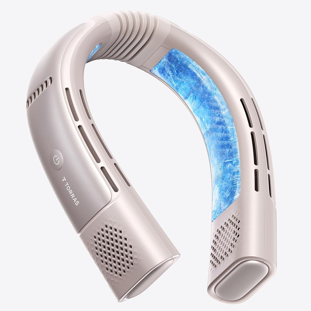 Compact wearable neck cooler with semiconductor cooling in {color}, featuring ice-feel silicone design for travel and outdoor activities โ view 7a