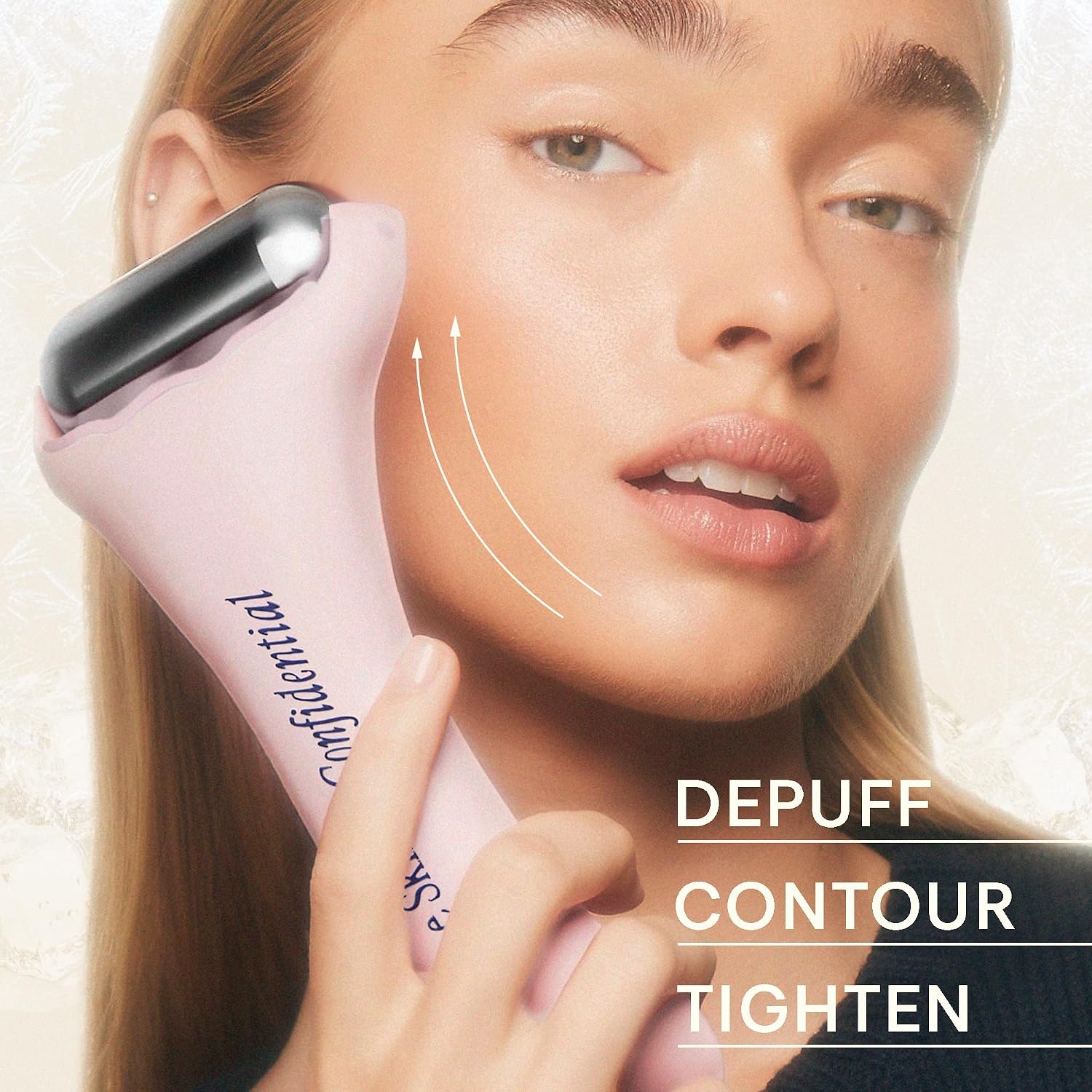 Stainless steel cooling ice roller in [color] with ergonomic handle, designed to reduce facial puffiness and redness — view 2