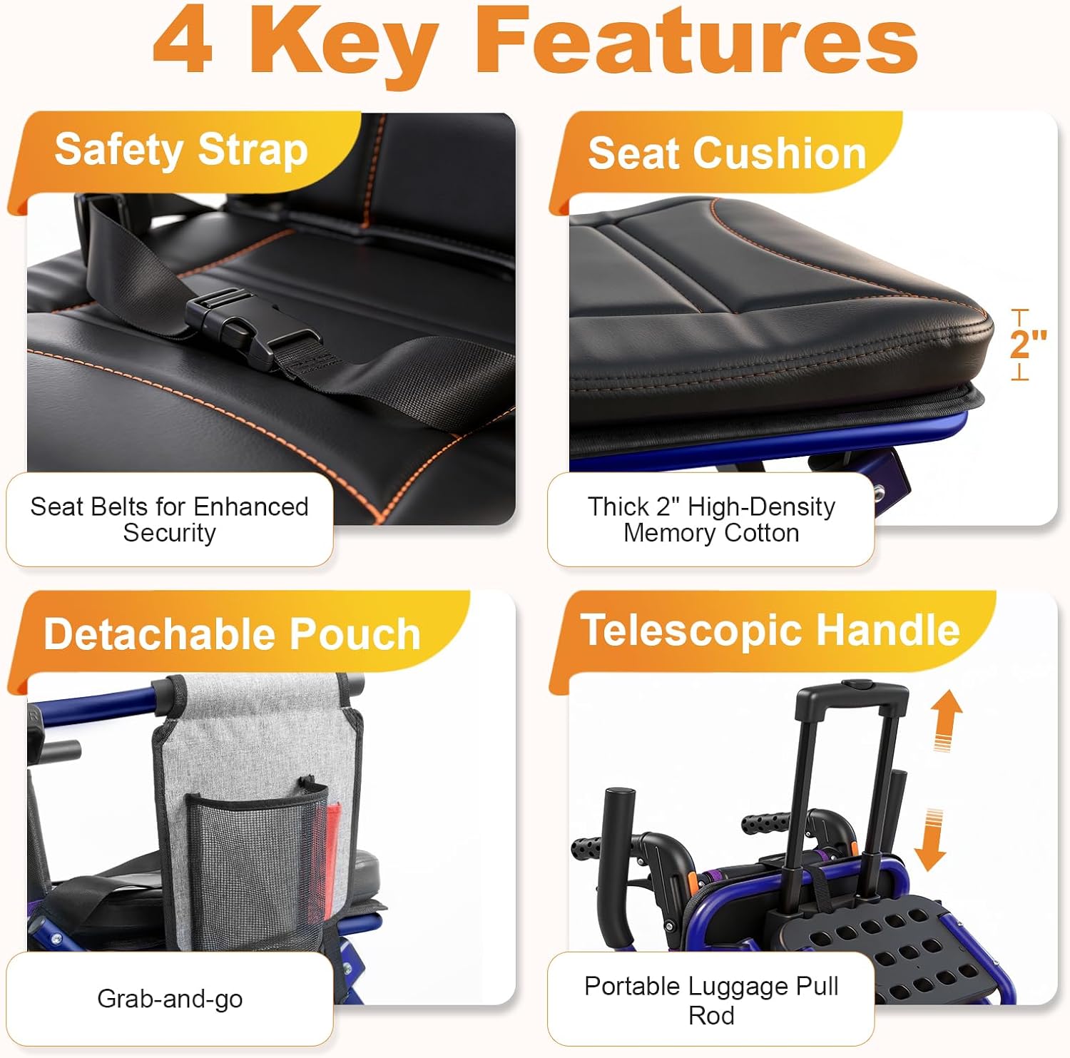 Lightweight aluminum folding wheelchair in [color] with 12-inch PU rear wheels, shown in compact folded position for travel — view 3