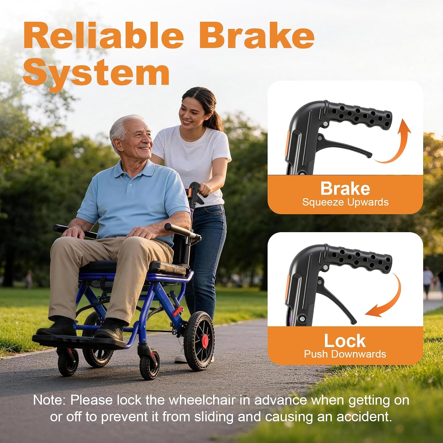Lightweight aluminum folding wheelchair in [color] with 12-inch PU rear wheels, shown in compact folded position for travel — view 3