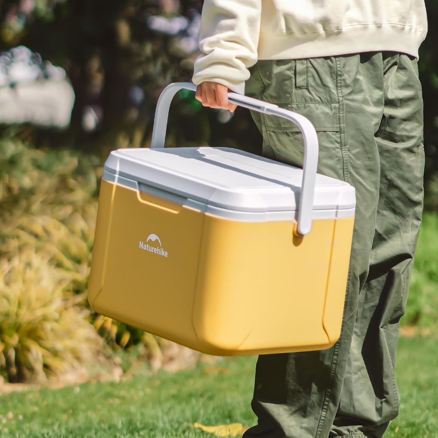 {color} hardshell ice cooler with insulated design, shown in {size}-quart capacity for outdoor camping and beach trips — view 5a