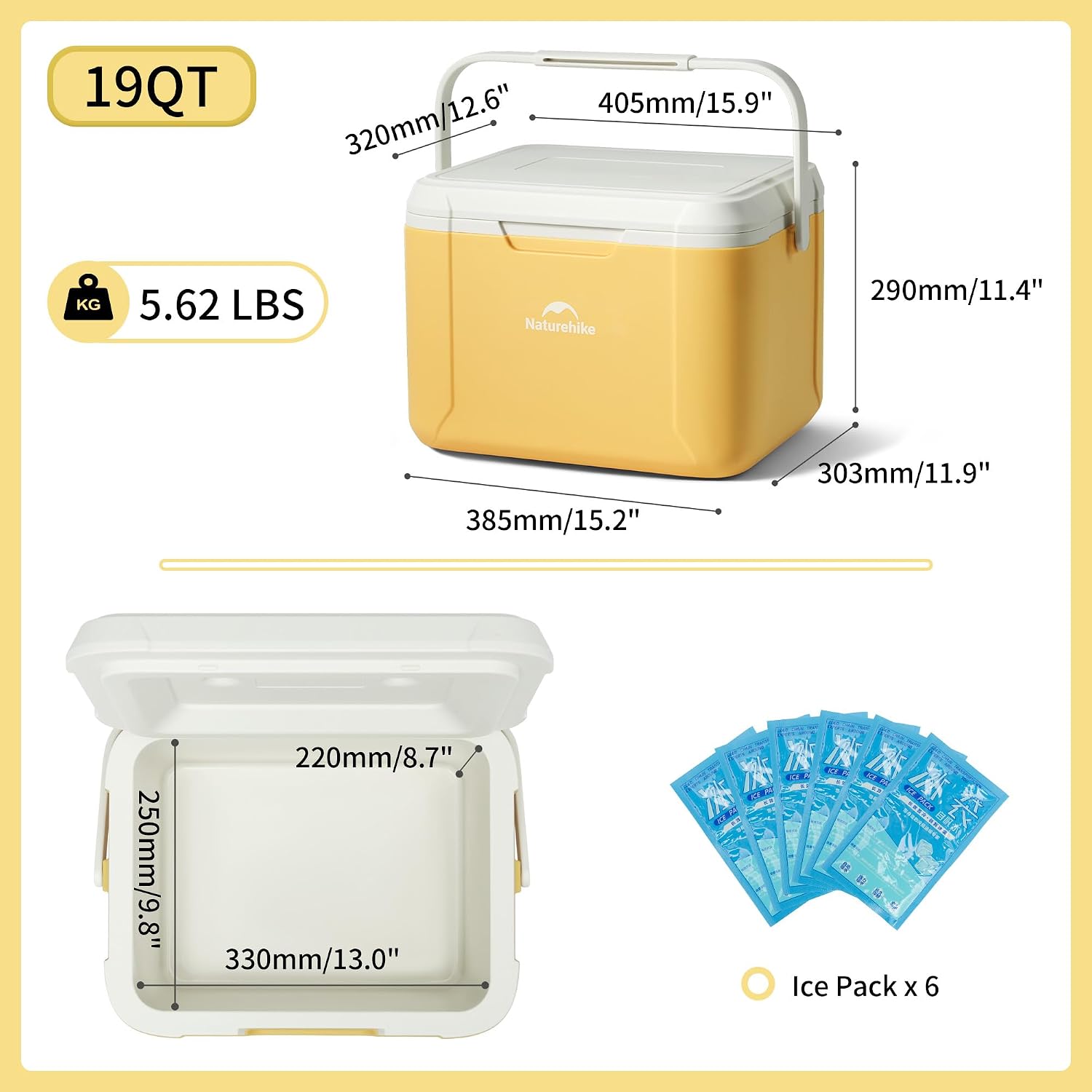 {color} hardshell ice cooler with insulated design, shown in {size}-quart capacity for outdoor camping and beach trips — view 6